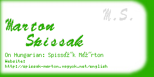 marton spissak business card